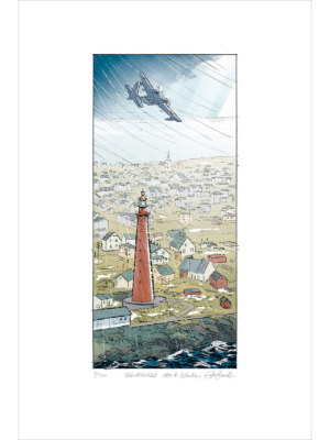Krüger & Krogh kunsttrykk - «Innflyvning Andenes Fyr»