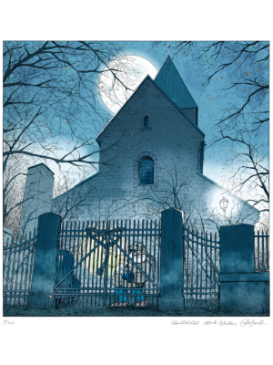 Krüger & Krogh kunsttrykk - «Gamle Aker Kirke Natt»