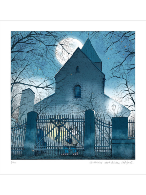 Krüger & Krogh kunsttrykk - «Gamle Aker Kirke Natt»