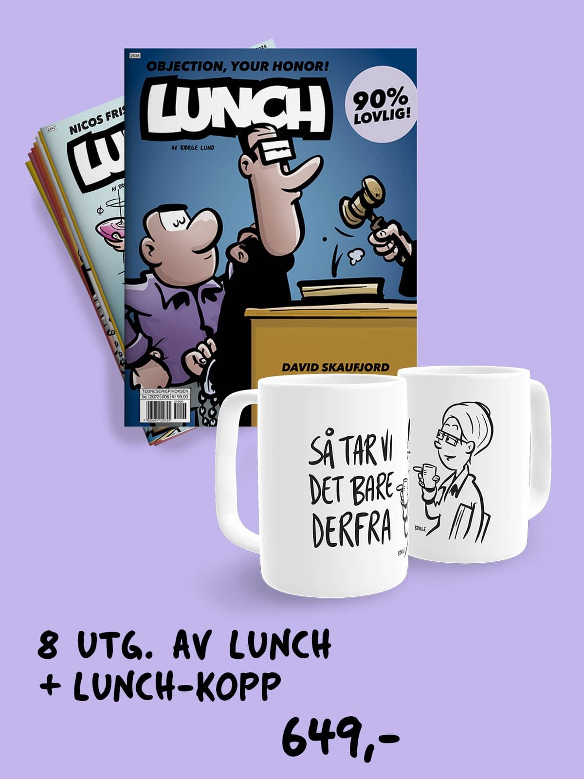 Lunch-abonnement med kopp på stedet!