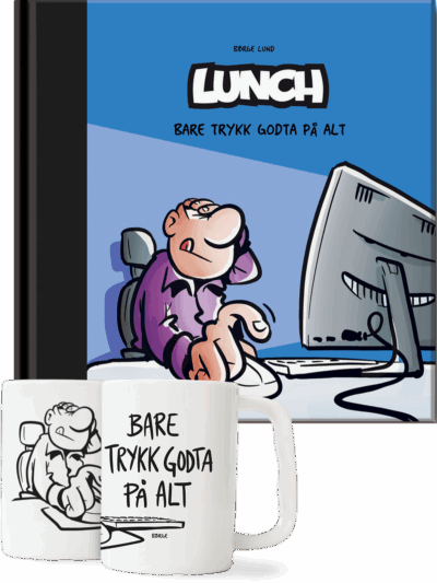 Lunchpakke - "Bare trykk godta på alt" bok + kopp!